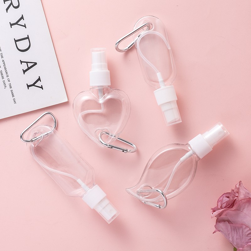 Bình xịt rỗng đựng cồn nước rửa tay 30/50ml có thể tái sử dụng kèm móc khóa mang theo tiện lợi