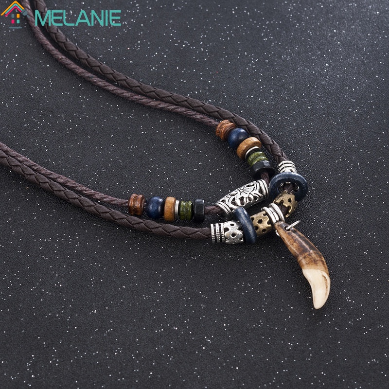 Vòng cổ mặt răng sói phong cách Bohemian