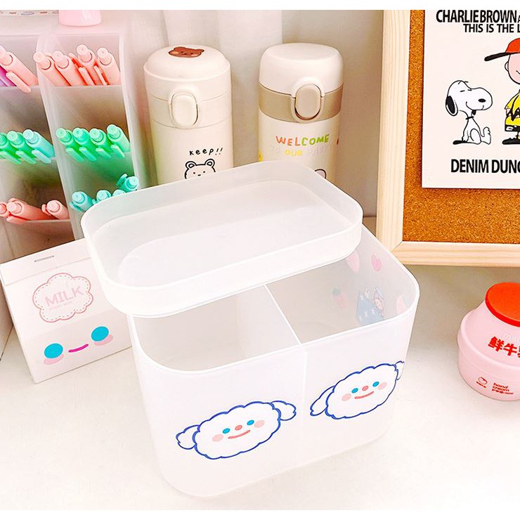 Hộp nhựa lưu trữ đựng bút, washi tape trong có nắp đậy tiện ích | BCH002