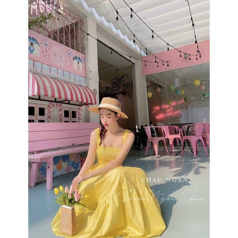 Đầm maxi xoè nhún , Đầm maxi đũi đi du lịch cao cấp | BigBuy360 - bigbuy360.vn