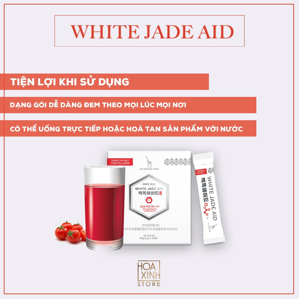 [CHÍNH HÃNG TẠI HOA XINH] Collagen Trắng Da White Jade Aid Hàn Quốc (HỘP/30 tuýp) - Nhập Khẩu Hàn Quốc | Thế Giới Skin Care
