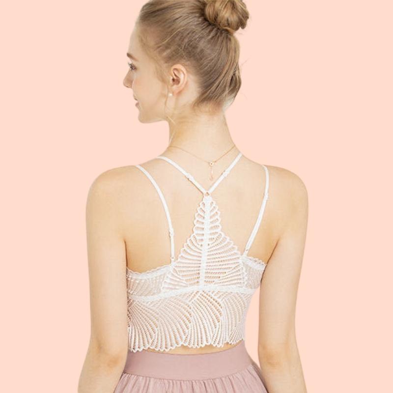 Áo Bra Ren Đan Dây Nâng Ngực Có Mút Ngực, Croptop Dây AN02027