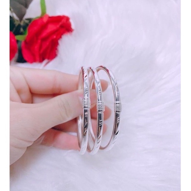 Vòng phay dẻo trẻ em chuẩn bạc Mainomi Shop Bạc Xinh