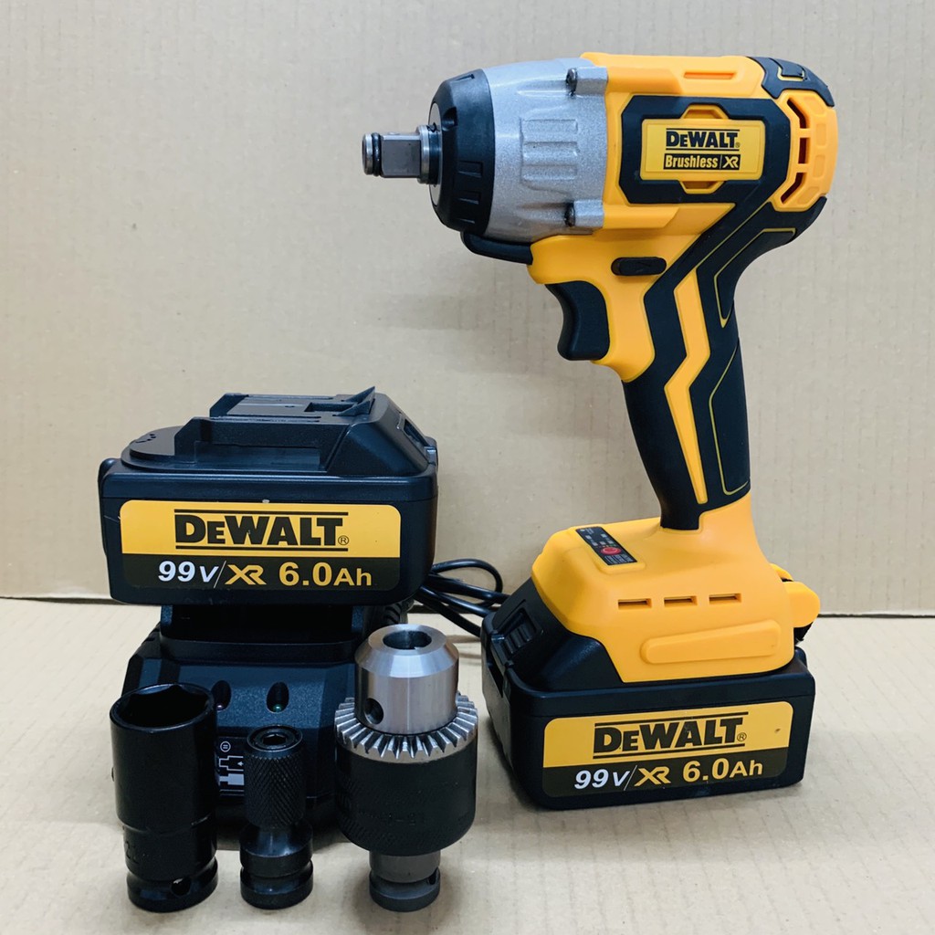 Máy siết bulong dùng pin không chổi than 99V Dewalt pin khủng 10 Cell