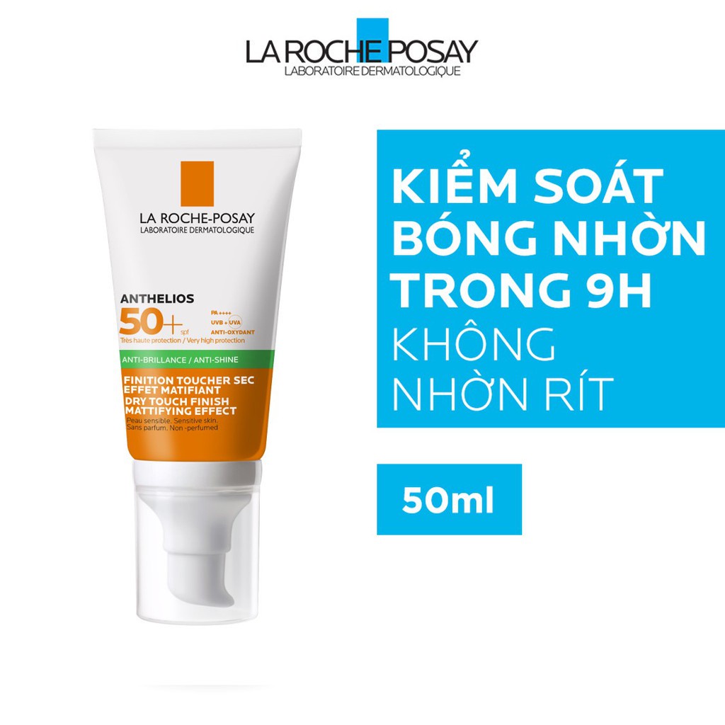 Kem chống nắng giúp kiểm soát bóng nhờn &amp; bảo vệ da trước tia UVB UVA SPF 50+ La Roche-Posay Anthelios XL Dry Touch 50ml