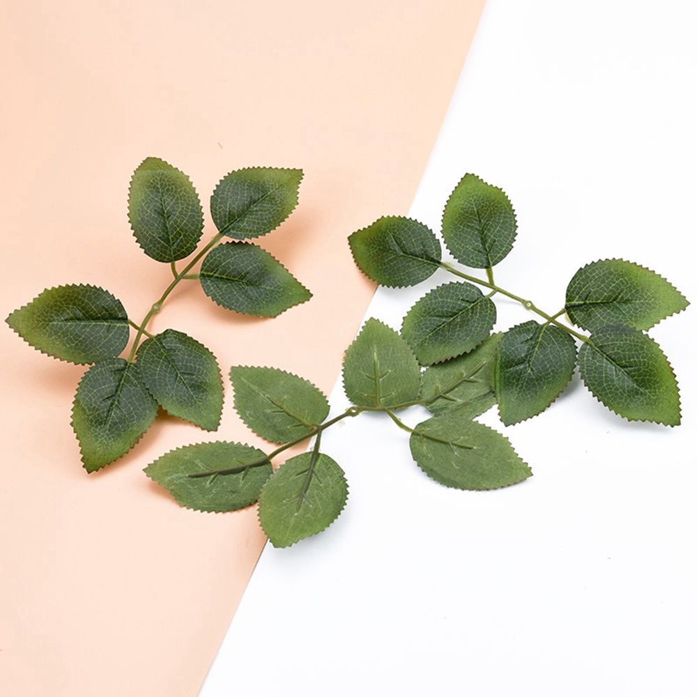 YIYU Set 10/50 lá hoa hồng giả bằng lụa dùng trang trí nhà cửa