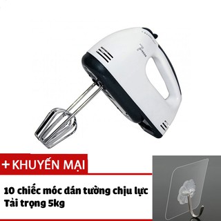Máy đánh trứng nhào bột cầm tay GHM-4565 kèm hai que nhào bột - Tặng 10 móc dán trong suốt chịu lực