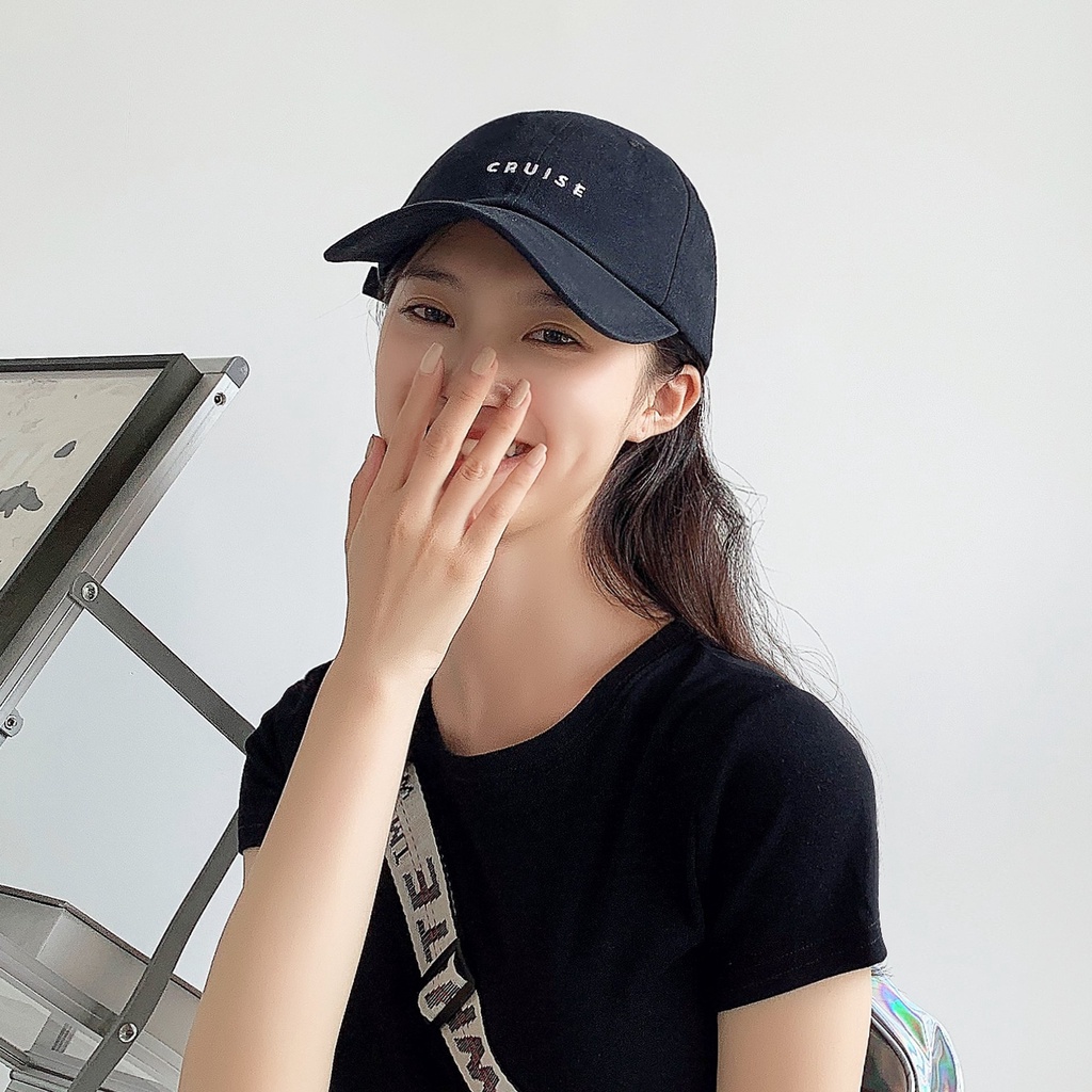 Mũ Lưỡi Trai Thêu Chữ Đơn Giản Phong Cách Hip Hop Thời Trang Hàn Quốc