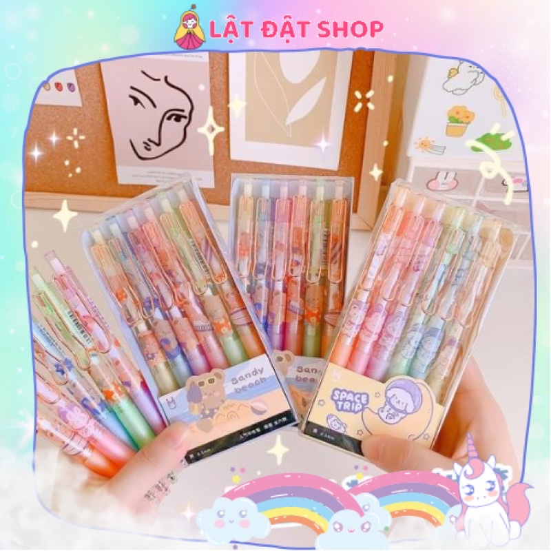 🌸 Hộp 6 bút mực nước - Set 6 bút bi dễ thương 🌸