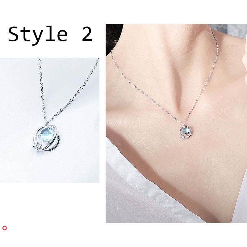 Vòng cổ mặt đính đá pha lê hợp thời trang