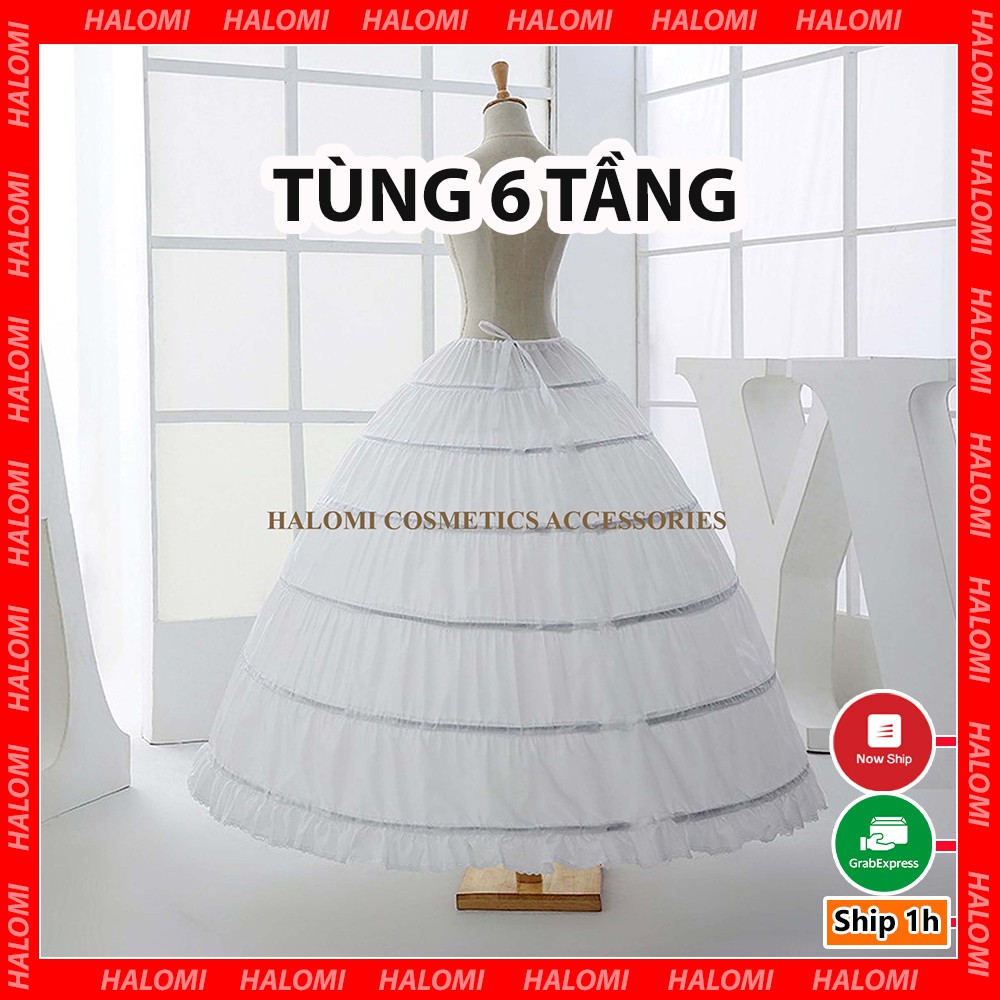 Tùng phồng váy cô dâu 6 tầng lớn mặc cho váy cưới đường kính 140cm phù hợp cho váy cưới cỡ lớn