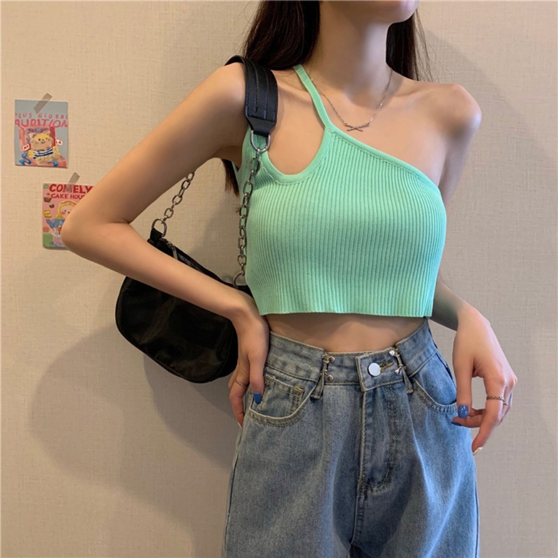 Áo Tank Top Lệch Vai Một Bên Kiểu Gợi Cảm Cho Bạn Gái