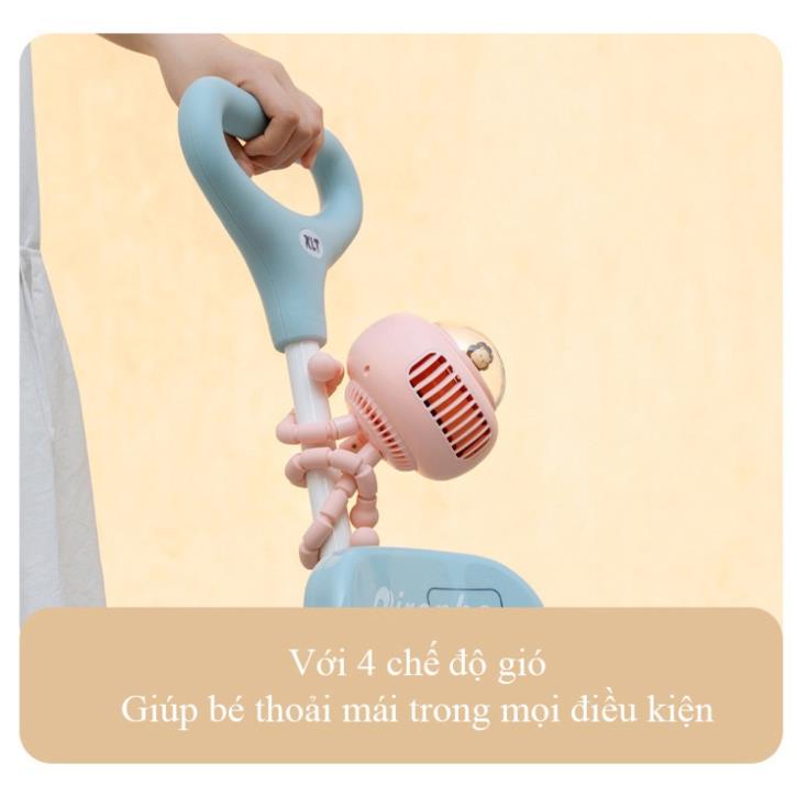 Quạt mini tích điện không cánh- Quạt tích điện chân bạch tuộc,  kẹp bàn, kẹp cũi tiện lợi Pin 3600mAh