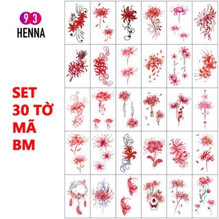 Hình xăm dán mini chống thấm nước combo 30 tấm
