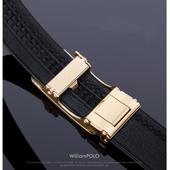 Thắt lưng nam cao cấp WilliamPOLO , dây nịt nam cao cấp - POLO21327P full hộp đựng và túi xách
