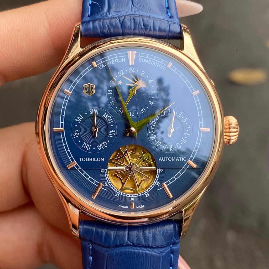 Đồng Hồ Cơ Nam VACHERON Cao Cấp - Đồng Hồ đeo tay Dây Da Nam