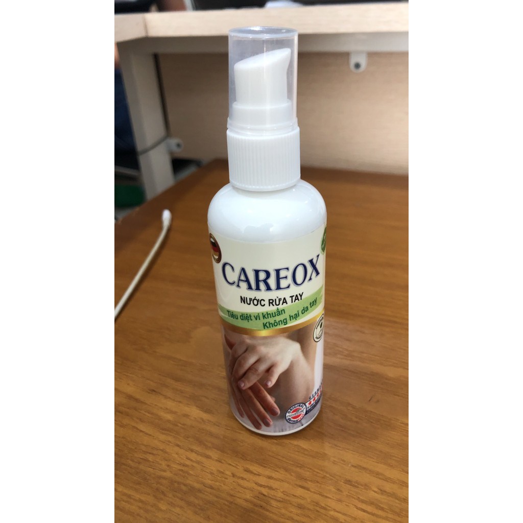 Nước rửa tay khô diệt khuẩn sinh học Careox Organic chai 100ml