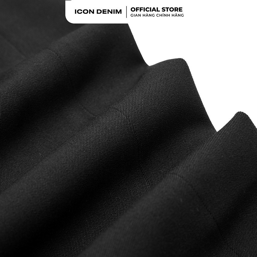 Quần Tây Nam Trơn ICON DENIM Dáng Slim-fit Đen Phối Móc Phụ Kiện | BigBuy360 - bigbuy360.vn