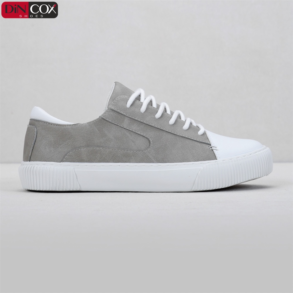 Giày Sneaker Da Nam DINCOX D07 Tinh Tế Hiện Đại Grey/White