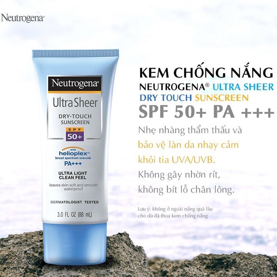 Kem Chống Nắng NEUTROGENA khô thoáng - NEUTROGENA Ultra Sheer Dry Touch Sunblock SPF 50 PA+++ 88mL