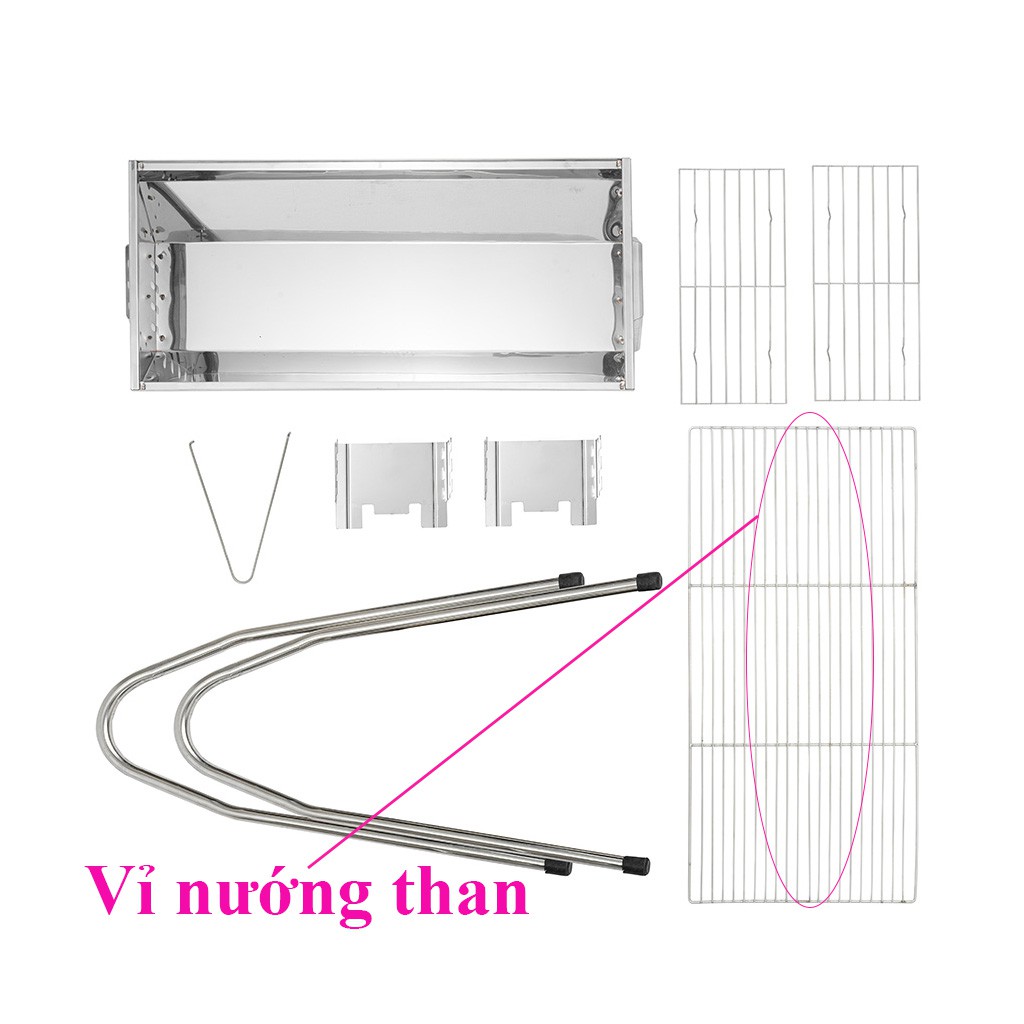 Vỉ nướng inox 59x29cm, phù hợp bếp nướng TopV VCL và ViL,vỉ nướng thịt cao cấp không gỉ, vĩ nướng