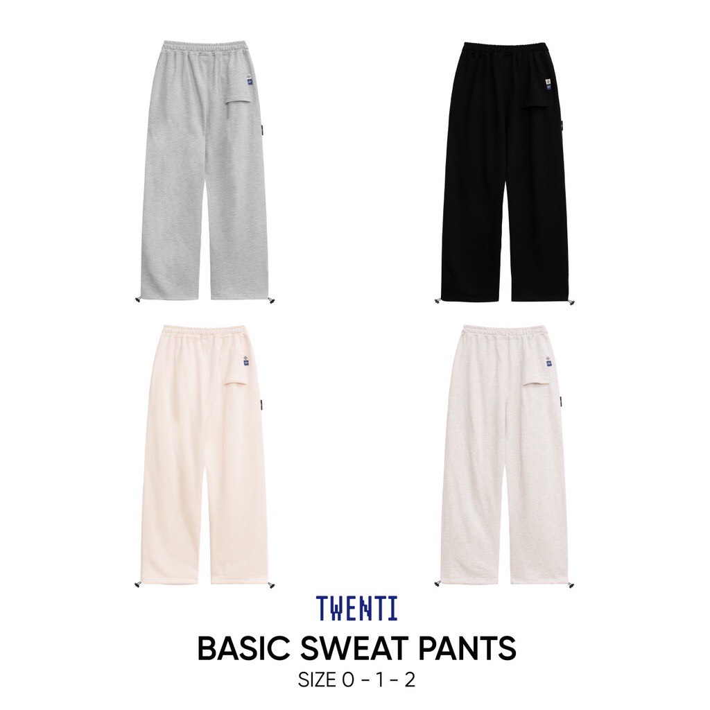 Quần Nỉ Dài TWENTI Ống Suông Form Unisex Nam Nữ Năng Động