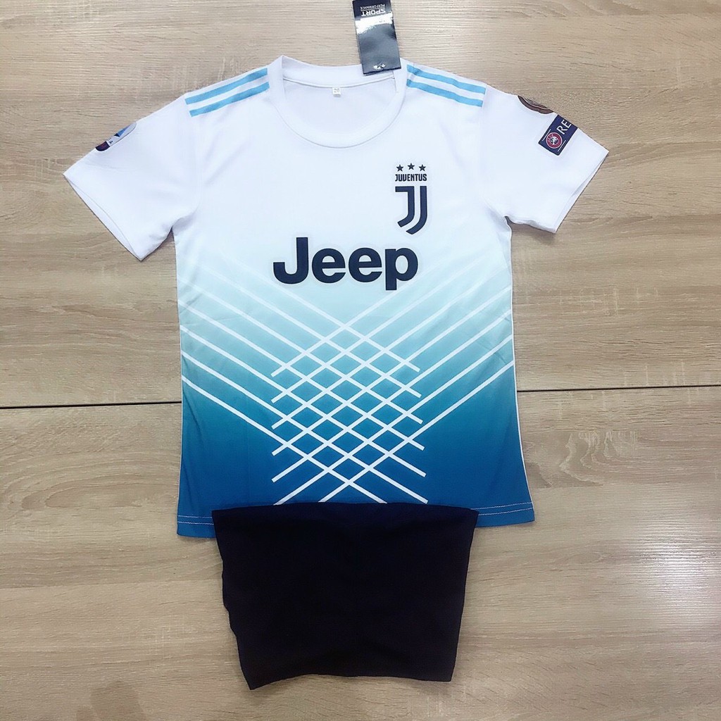 Bộ quần áo bóng đá trẻ em từ 13-45kg câu lạc bộ Juventus các màu chính hãng