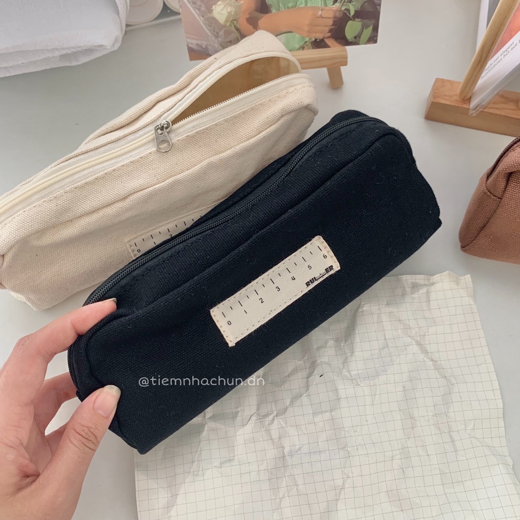 TÚI ĐỰNG BÚT VẢI CANVAS PENCIL POUCH VINTAGE (ảnh thật) - Tiệm nhà Chun