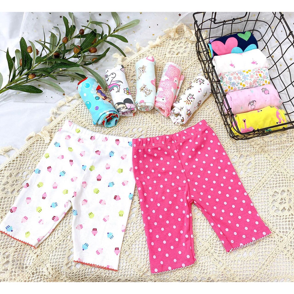 Set 3 quần legging lửng bé gái Chất cotton bozip 100% xuất dư vải chọn lọc, hàng có sẵn