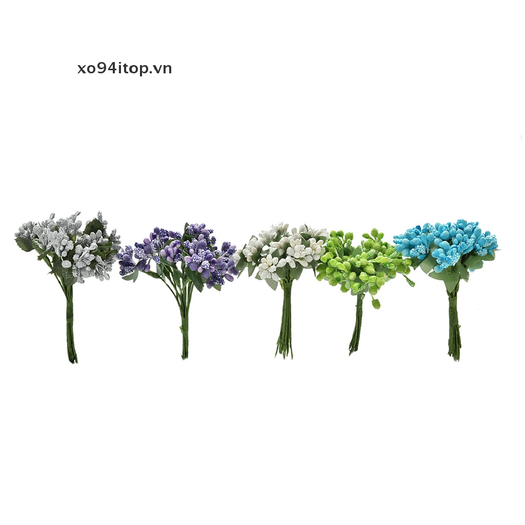 Xoitop Set 12 Bó Hoa Giả Mini Bằng Lụa Dùng Để Trang Trí Tiệc Cưới DIY
