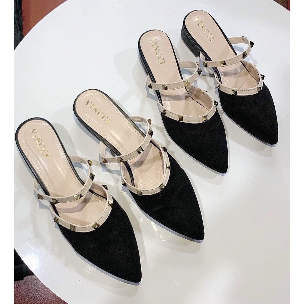 Dép Sục đinh tán quai gót 3cm sang chảnh