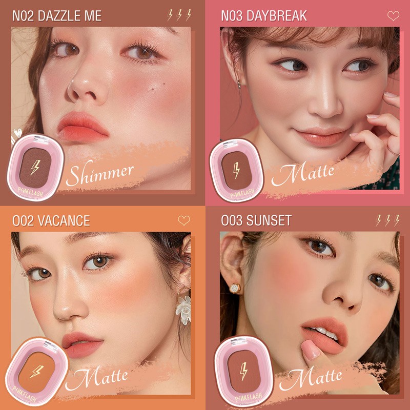 Phấn má hồng PINKFLASH trang điểm tự nhiên Phấn má natural face blush