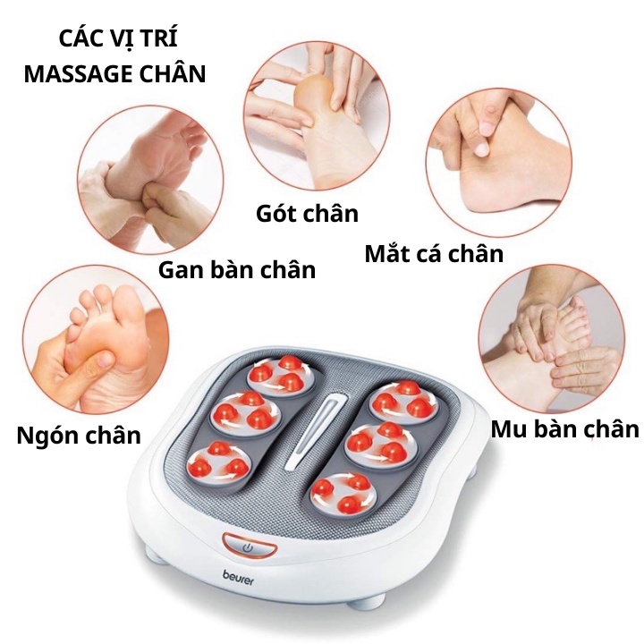 Máy massage chân khô trị liệu Beurer FM60 kết hợp đèn hồng ngoại massage các huyệt đạo ở gan bàn chân [Bảo hành 2 năm]