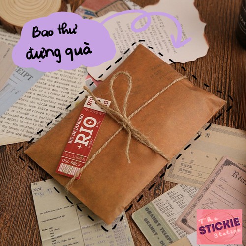 Phong Bì Đựng Quà - Bao Thư Vintage - Túi Giấy Đựng Quà 16x11cm