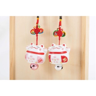 Chuông gió mèo neko bằng gốm sứ may mắn.