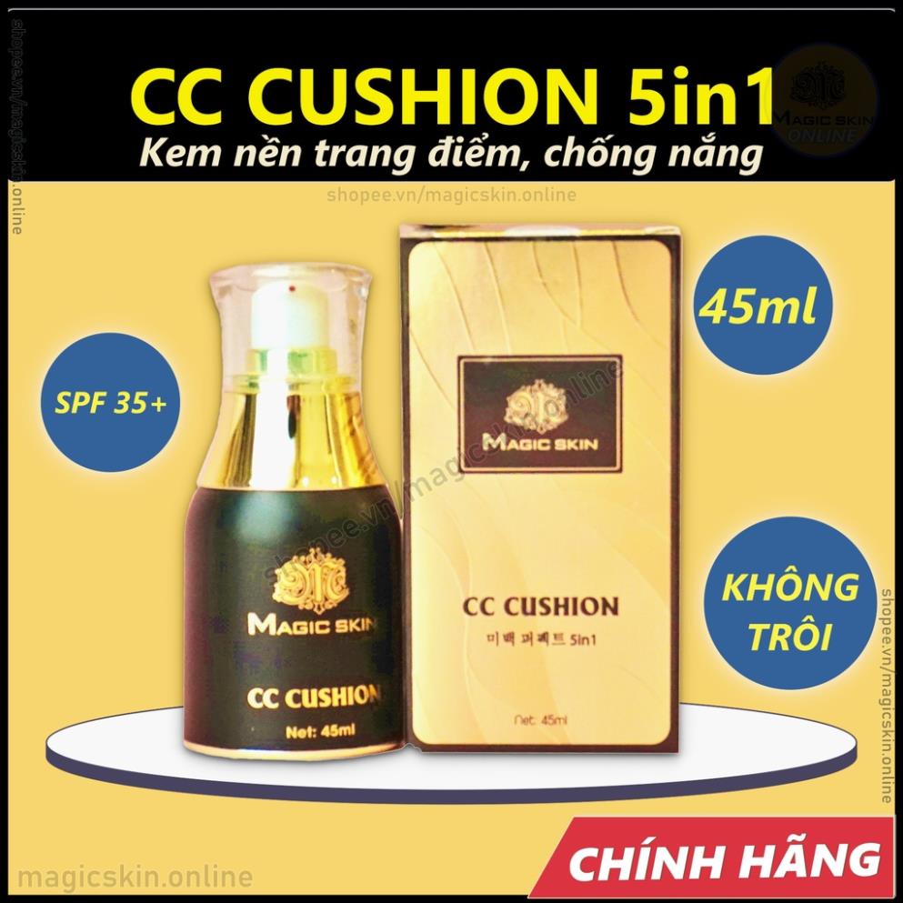 CC Cushion 5in1 MAGIC SKIN 👍 Kem nền chống nắng dưỡng trắng che khuyết điểm ✔ CHÍNH HÃNG