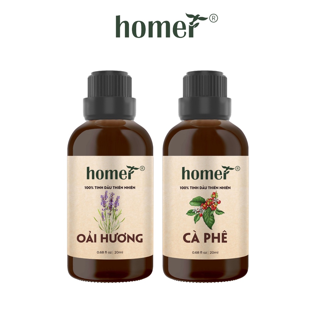 Combo 2 tinh dầu Oải Hương + Cà phê Homer 20ml/chai