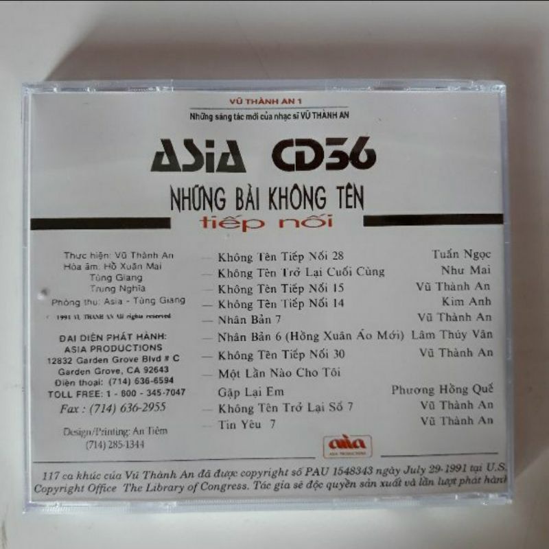 Bộ 2 cd Vũ Thành An phono