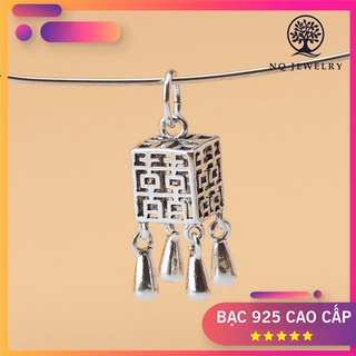 Charm bạc thái hình lồng đèn vuông treo