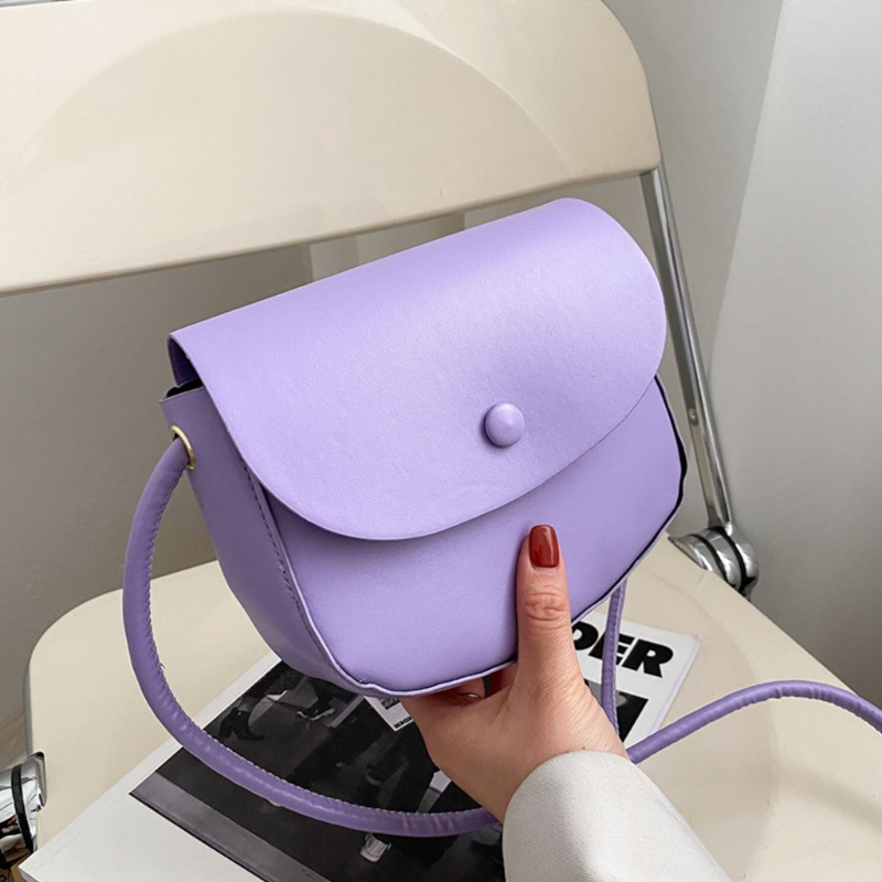 Túi Đeo Chéo Da Pu Hình Vuông Nhỏ Màu Trơn Thời Trang Cho Nữ