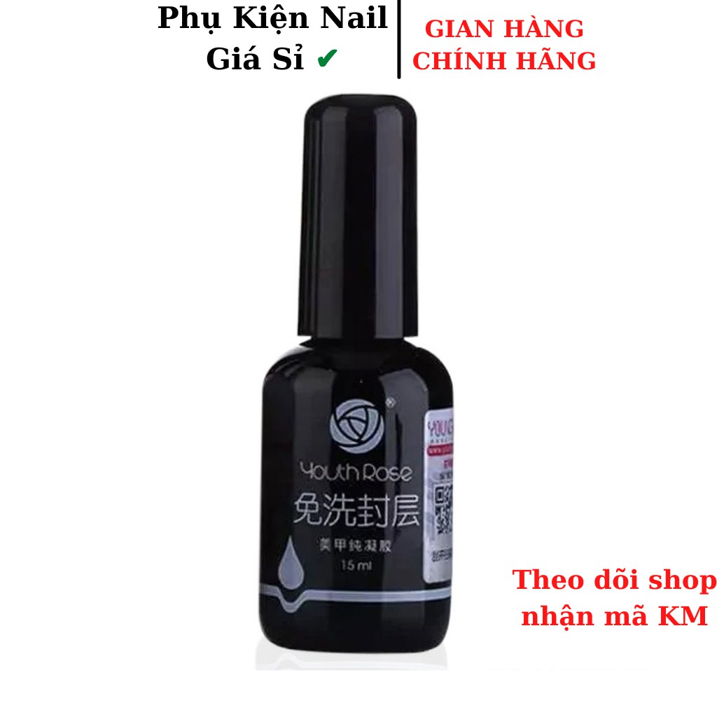 Top hoa hồng, phủ bóng móng 15ml