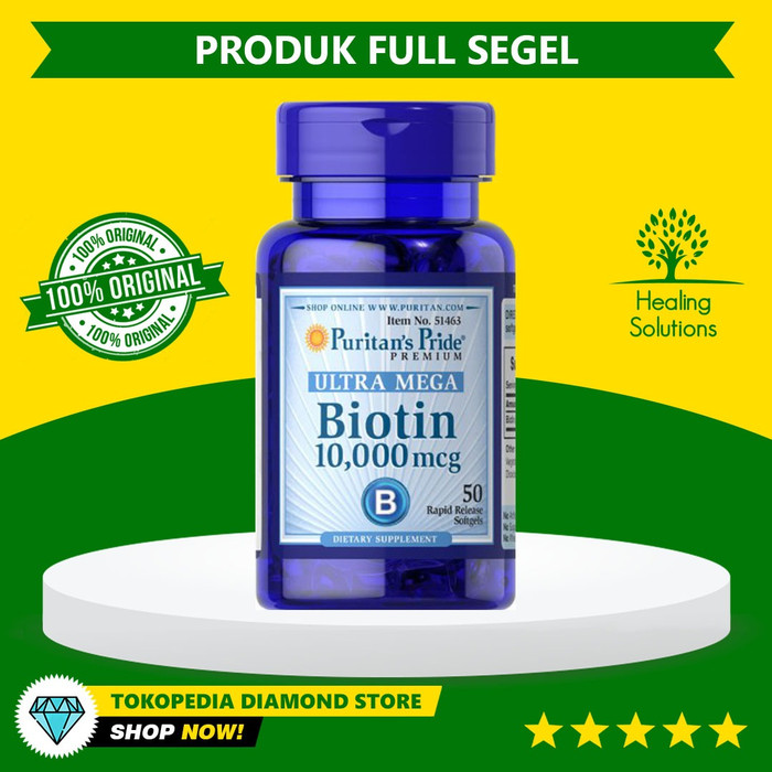 Mô Hình Nhân Vật Hoạt Hình Puritan 's Pride Ultra Mega Biotin 10,000 Mcg Contents 50