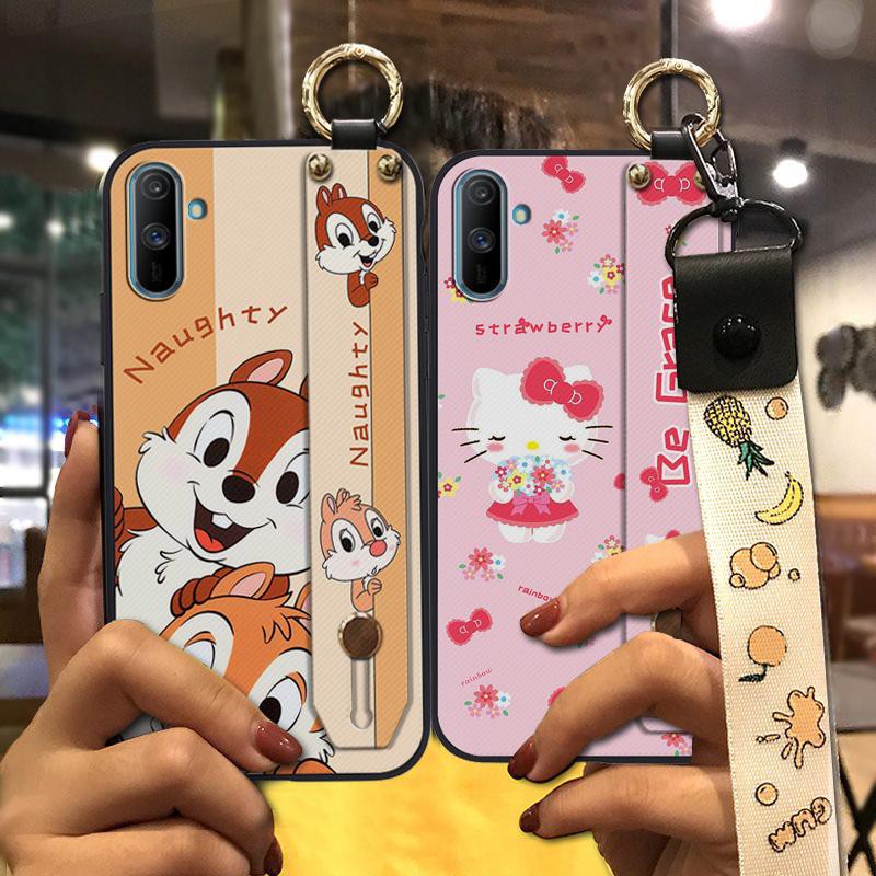 Ốp điện thoại TPU silicon có dây đeo tay chống sốc cho điện thoại OPPO Realme C3/C3i