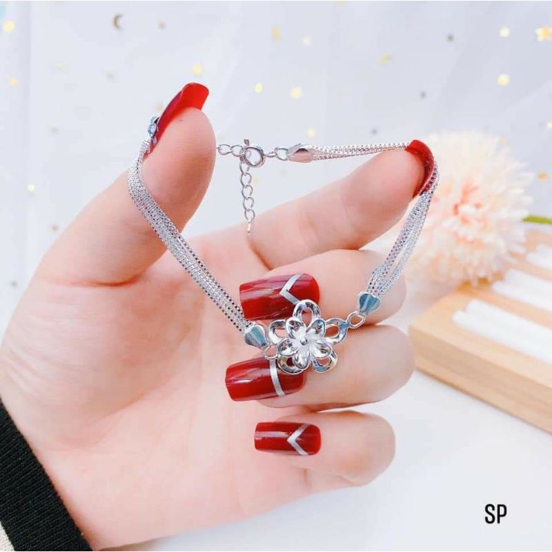 lắc tay bạc nữ cao cấp bavj xi bạch kim
