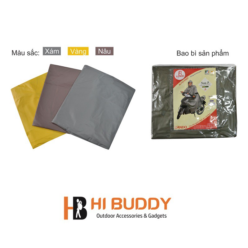 Áo Mưa RANDO Cosy APPS-16 - Free size - Nhựa PVC cao cấp | Áo Mưa Không Ướt Ống Quần | Hibuauto
