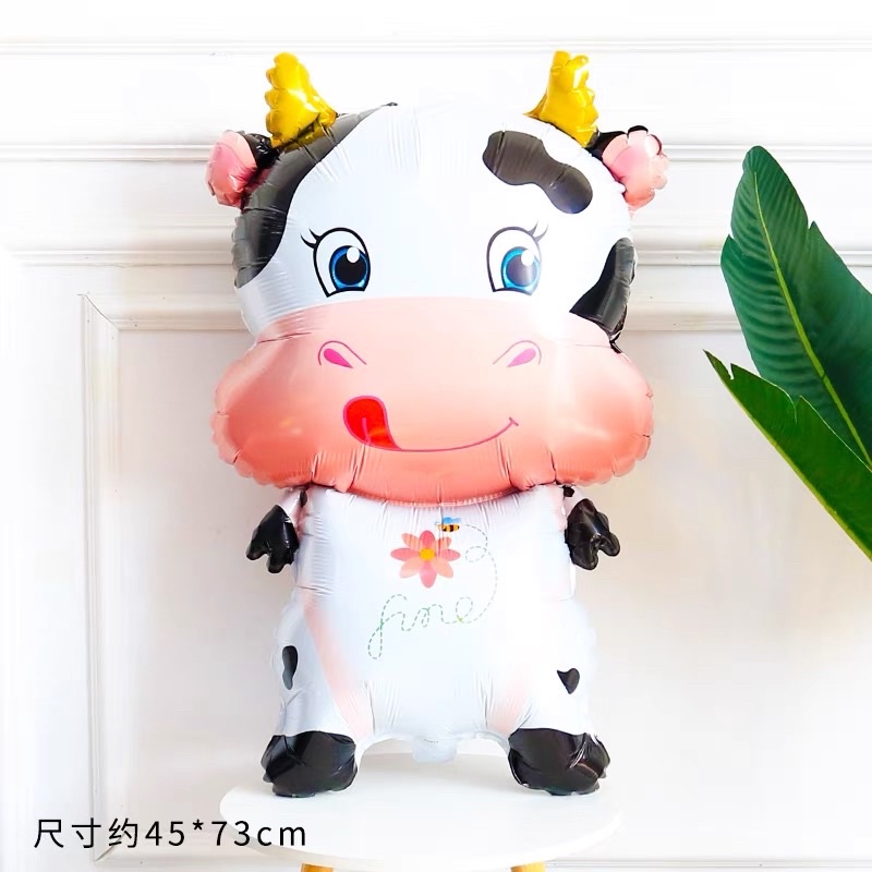 (Siêu To 91cm) Bóng Hình Con Trâu Sinh Nhật, Trang Trí Tiệc Cho Bé Trai, Bé Gái Thôi Nôi Tuổi Trâu