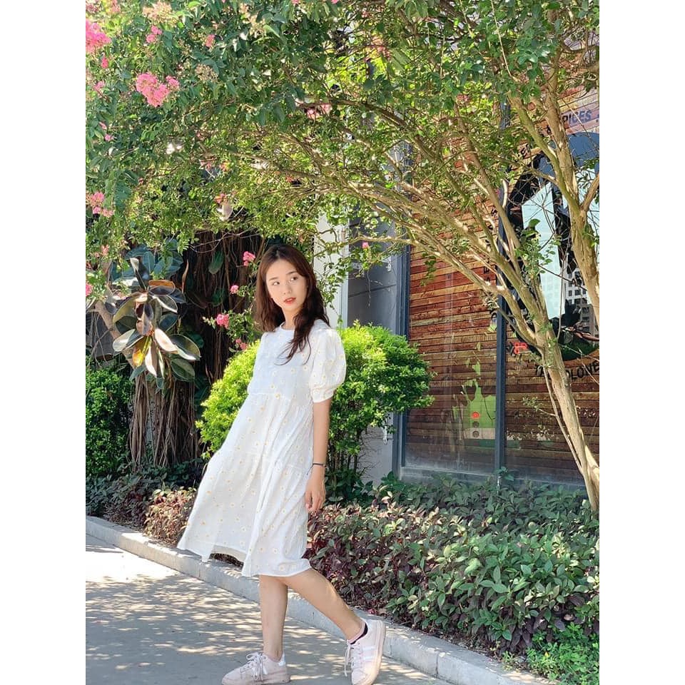 [Mã WA1599 giảm 15% đơn 99k] [ẢNH THẬT SHOP CHỤP] Váy Babydoll hoa cúc dáng dài kèm chun xinh xắn | BigBuy360 - bigbuy360.vn