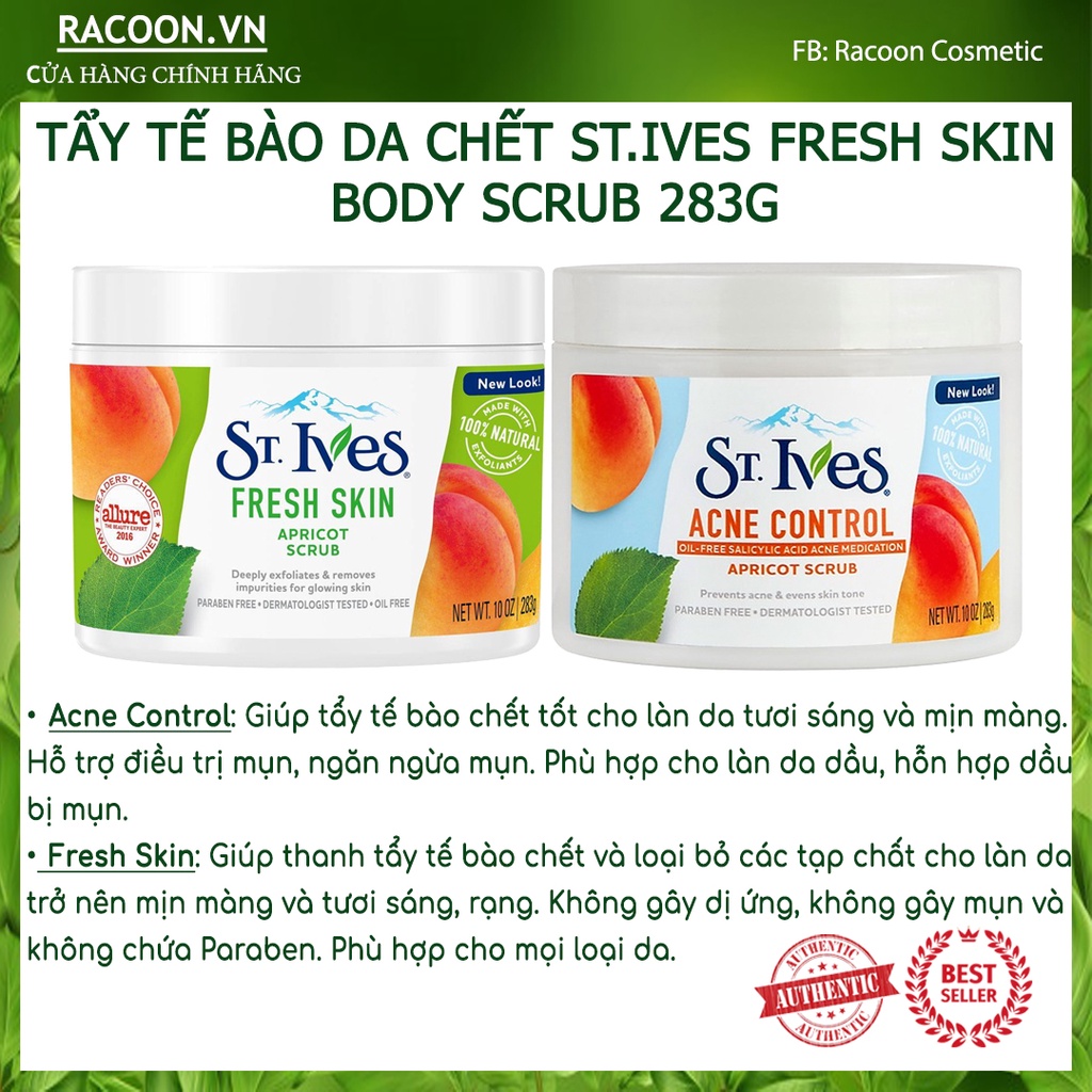 Tẩy Tế Bào Da Chết St.Ives Fresh Skin Body Scrub 283g