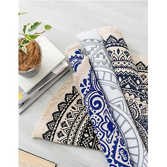 Thảm tròn trải sàn hoạ tiết Vintage thổ cẩm- Hàng loại 1 đảm bảo chất lượng