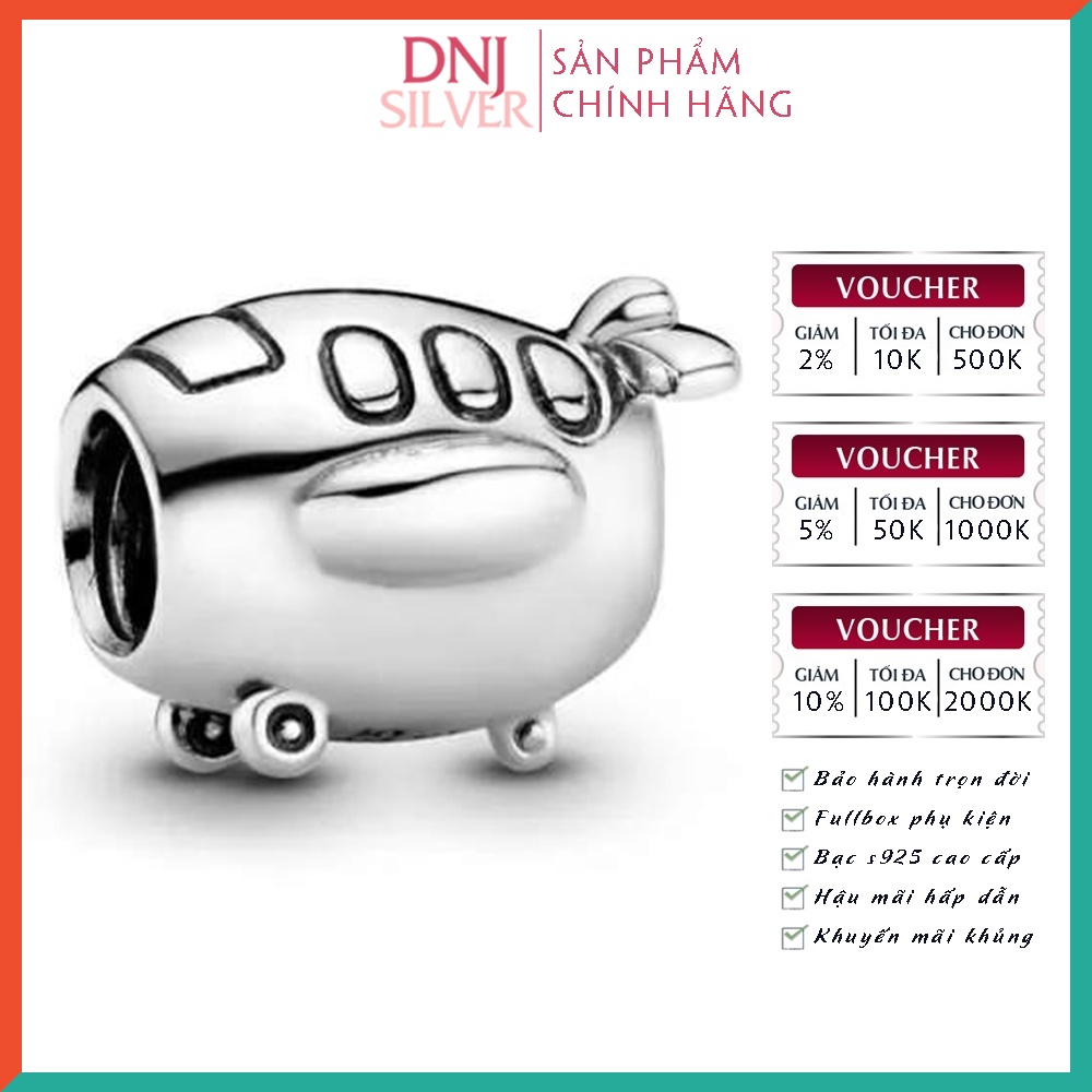 Charm bạc 925 cao cấp, hàng chuẩn bạc - Charm Aeroplane Travel thích hợp để mix vòng tay charm - DN292